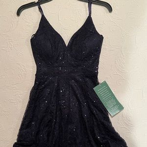 Navy Blue Sequence Dress